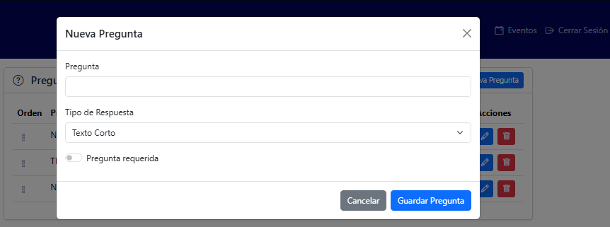 Eventos Preguntas